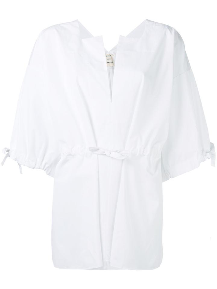 Maison Rabih Kayrouz - V Neck Top - Women - Cotton - 40, White, Cotton