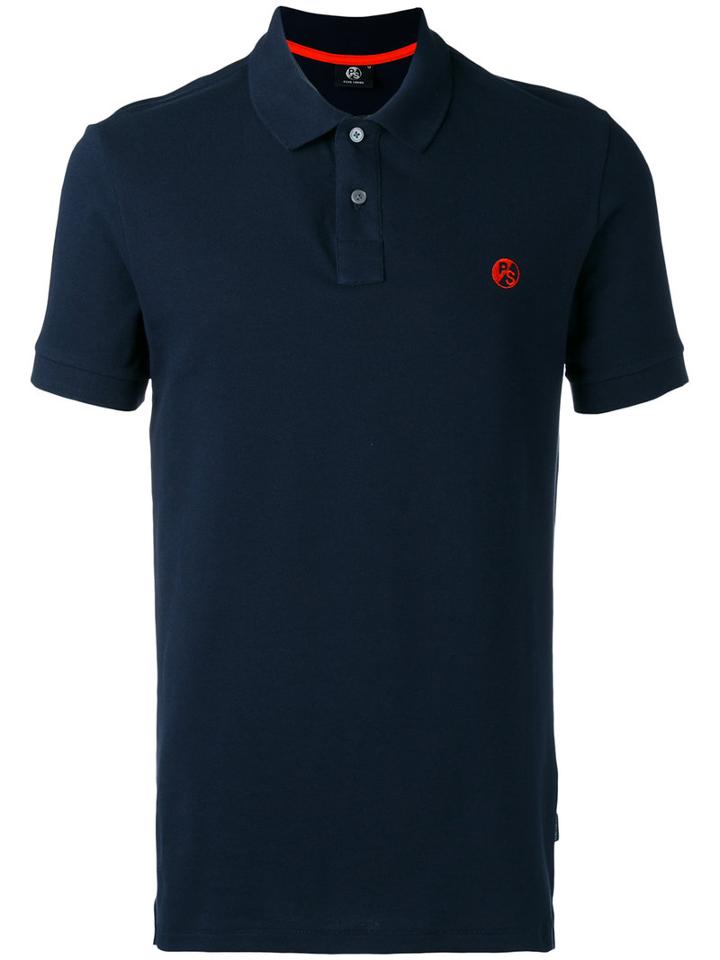 Ps By Paul Smith Embroidered Logo Polo Shirt, Men's, Size: Xl, Blue, Cotton