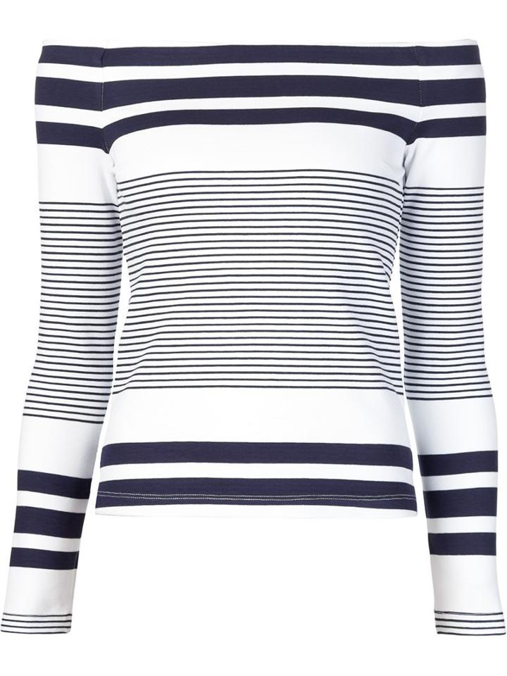 Rosetta Getty Boat Neck Striped Sweater