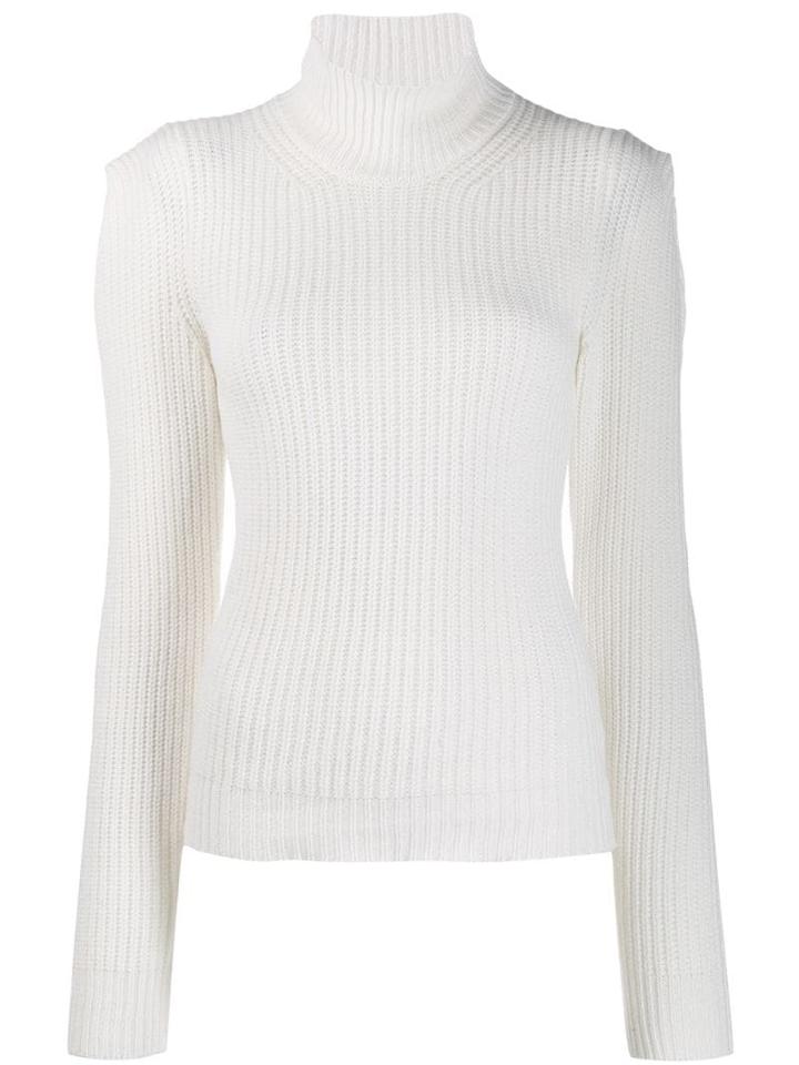 L'autre Chose Slim-fit Mock Neck Jumper - White