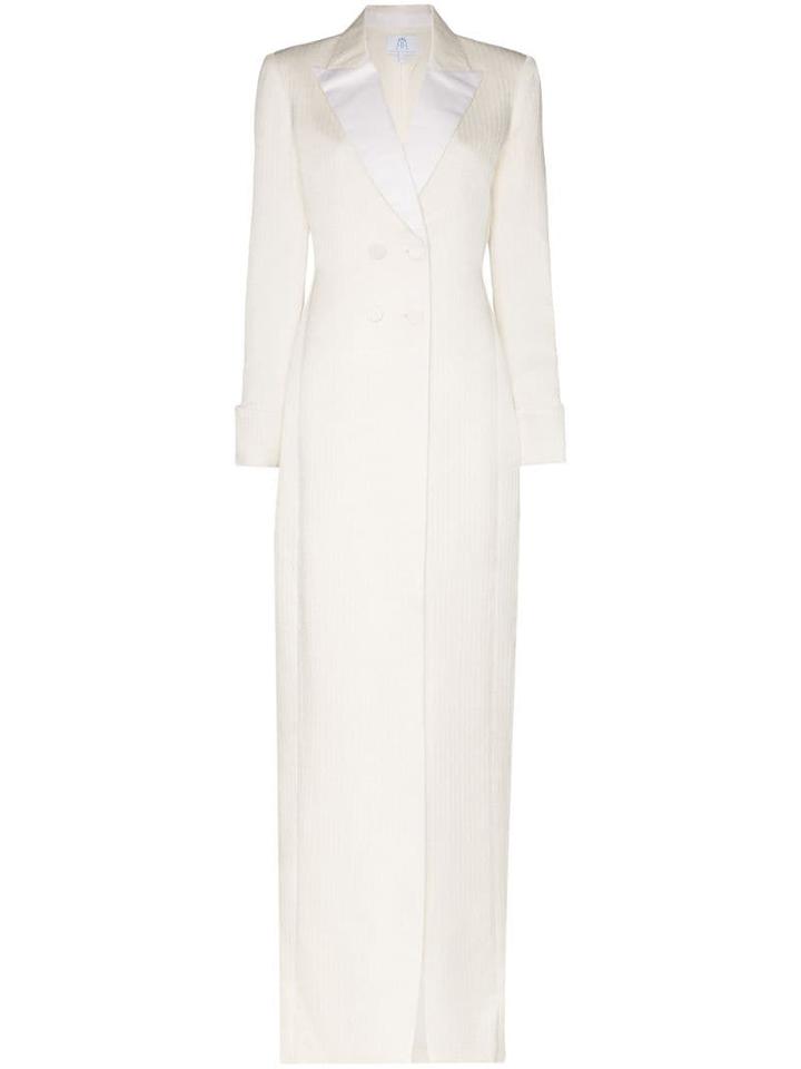 Rebecca De Ravenel Duchesse Double-breasted Coat - White