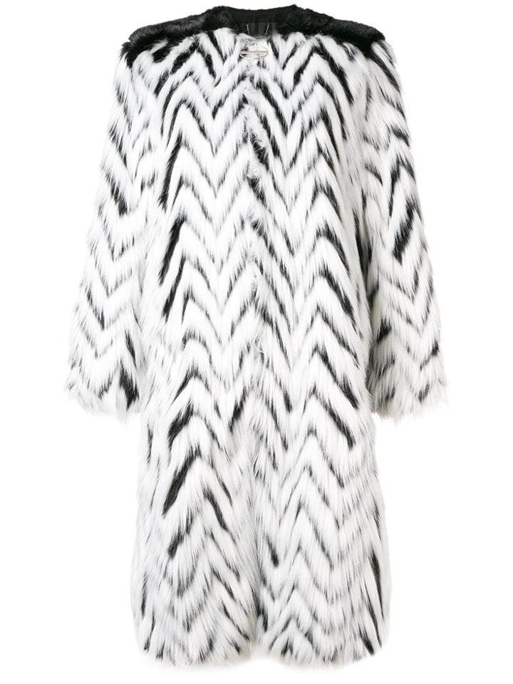 Givenchy Faux Fur Long Coat - White