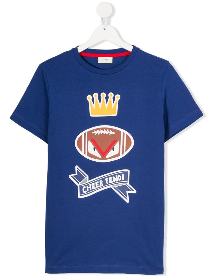 Fendi Kids Cheer Fendi T-shirt - Blue