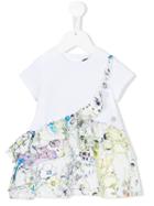Roberto Cavalli Kids - Floral Frill Trim Dress - Kids - Cotton/spandex/elastane - 24 Mth, White