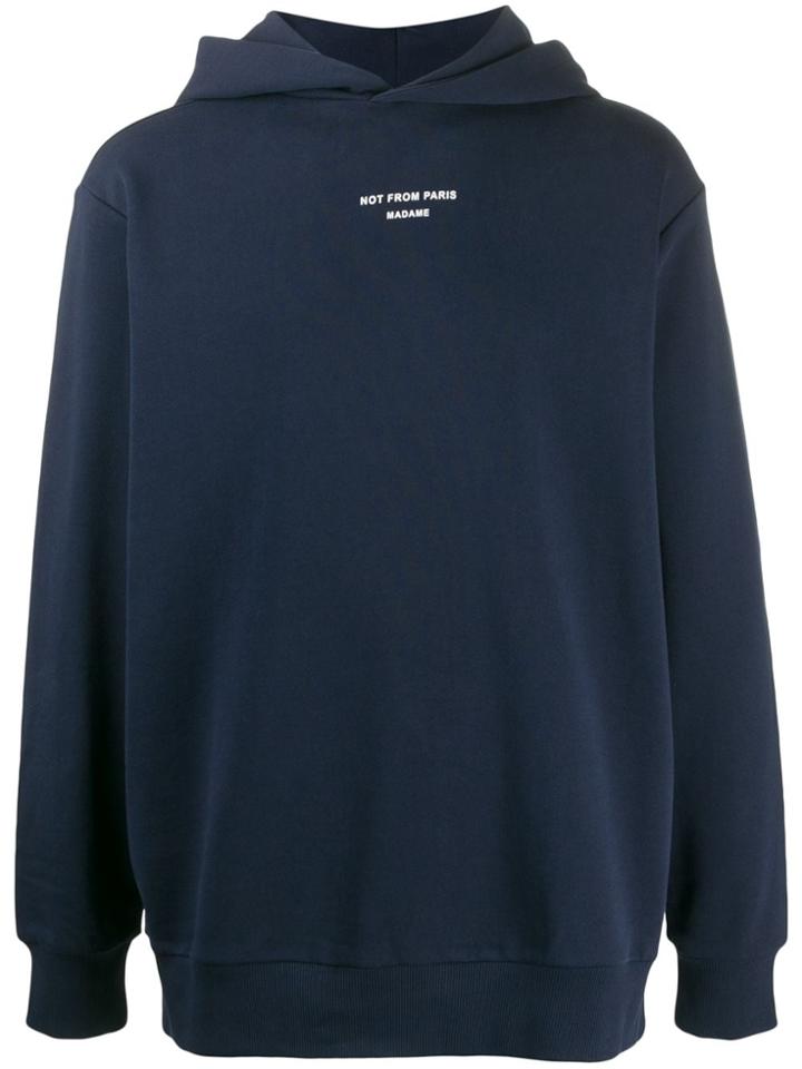 Drôle De Monsieur Not From Paris Madame Hoodie - Blue