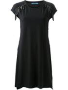 Guild Prime Fringe Detail T-shirt Dress, Women's, Size: 36, Black, Polyester/polyurethane/rayon