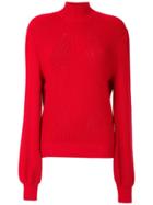 Nk Knitted High Neck Sweater - Red