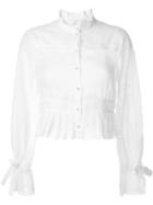 Philosophy Di Lorenzo Serafini Embroidered Shirt, Women's, Size: 42, White, Cotton/ramie/other Fibers