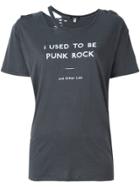 R13 Distressed Print T-shirt - Grey
