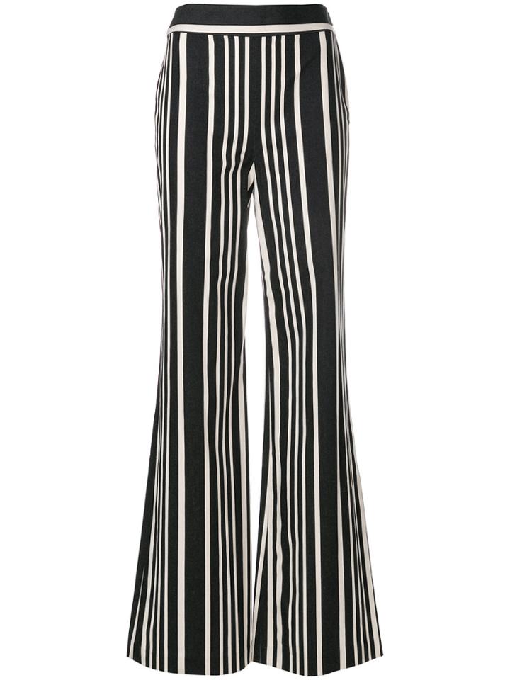 Alice+olivia Striped Wide-leg Trousers - Black
