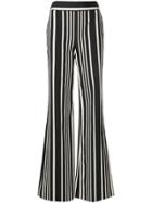 Alice+olivia Striped Wide-leg Trousers - Black