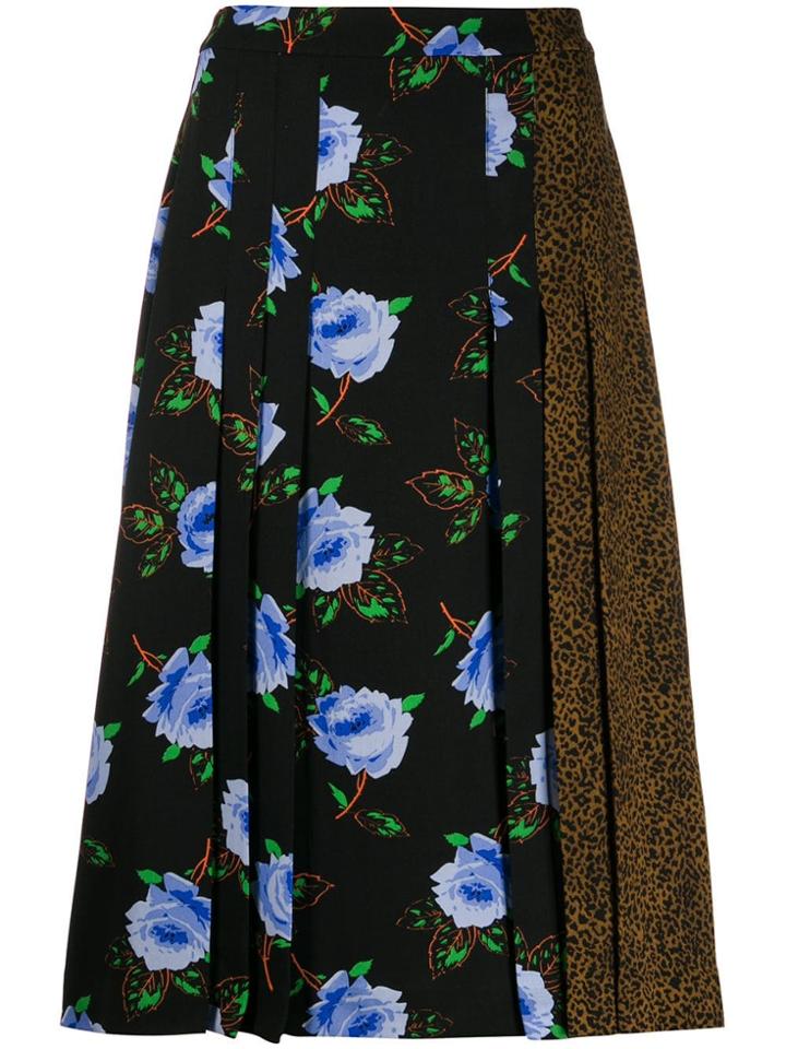 Essentiel Antwerp Contrast Panel Midi Skirt - Black