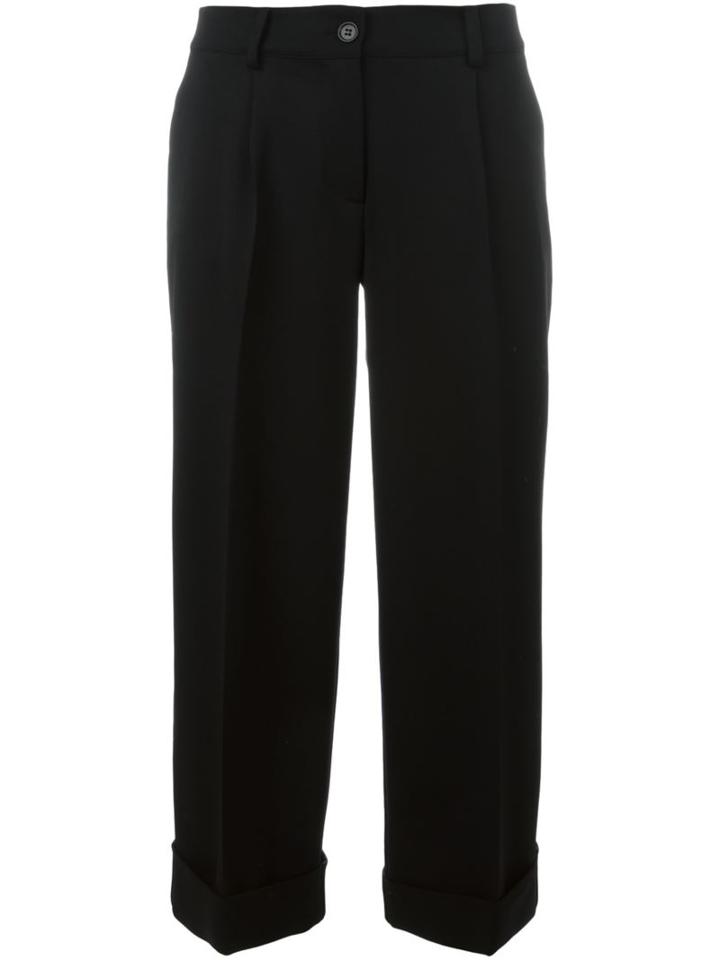 P.a.r.o.s.h. 'lily' Cropped Trousers, Women's, Size: Large, Black, Spandex/elastane/virgin Wool