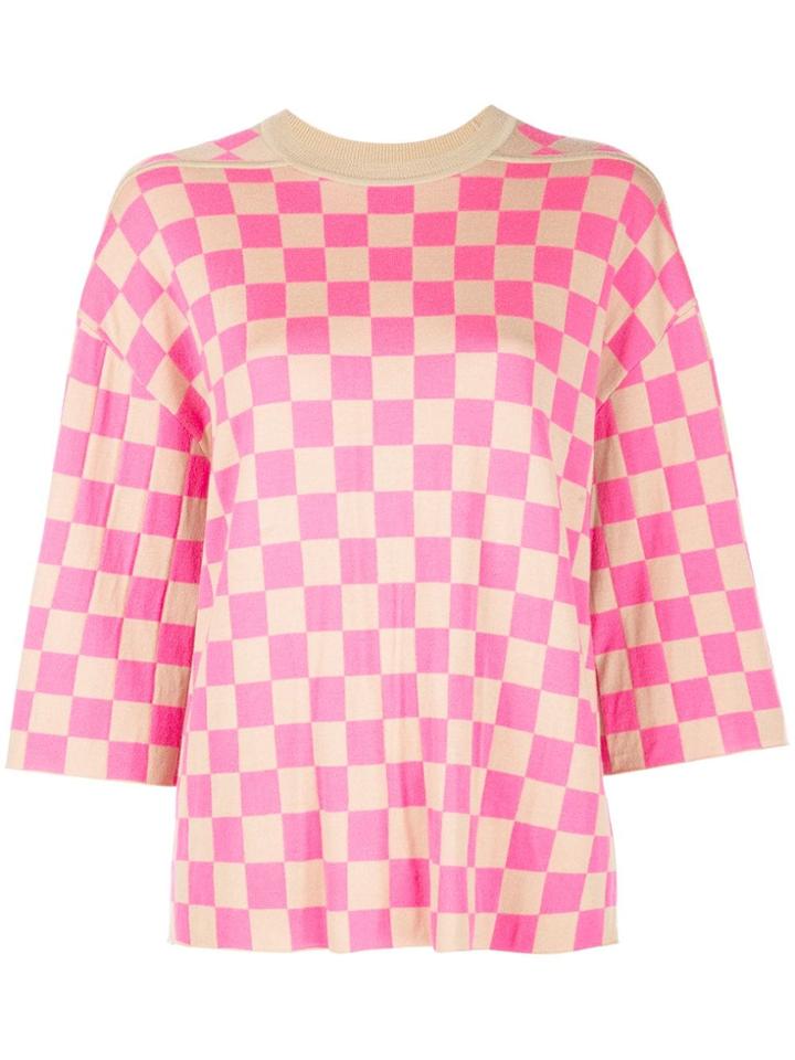 Adam Lippes Checkerboard Jumper - Pink