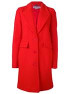 Stella Mccartney Classic Button-up Coat, Women's, Size: 38, Red, Cotton/polyamide/viscose/wool
