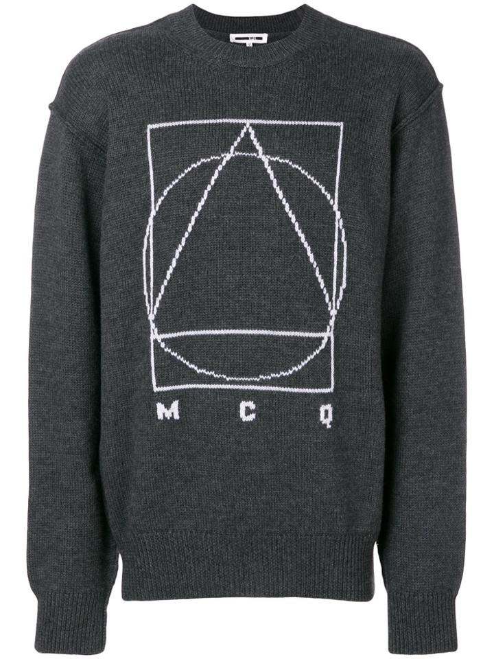 Mcq Alexander Mcqueen Glyph Icon Sweater - Grey