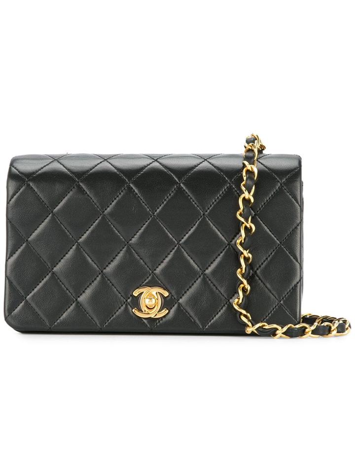 Chanel Pre-owned 1989-1991 Quilted Flap Shoulder Bag - Black
