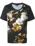 Alexander Mcqueen Floral Print T-shirt, Men's, Size: Large, Black, Cotton