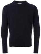 Ami Alexandre Mattiussi Crew Neck Sweater, Men's, Size: Xs, Blue, Cashmere/wool