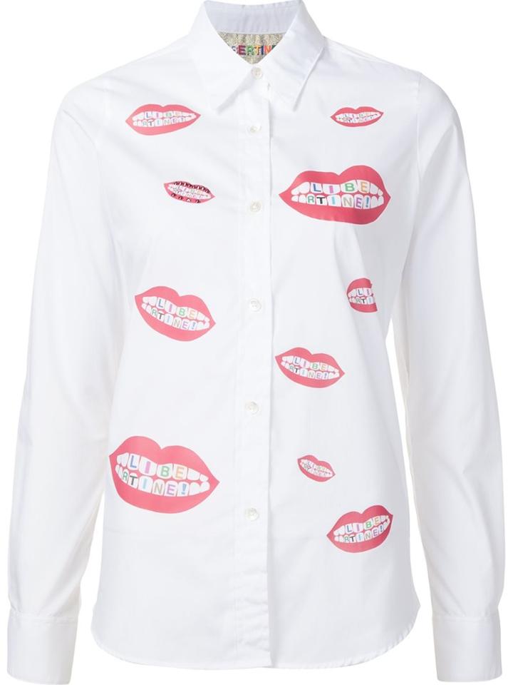 Libertine 'lip' Shirt, Women's, Size: Large, White, Cotton