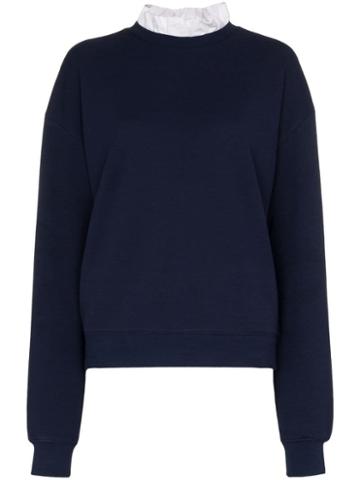 Ninety Percent Ruffled Collar Sweatshirt - Blue