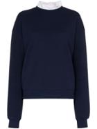 Ninety Percent Ruffled Collar Sweatshirt - Blue