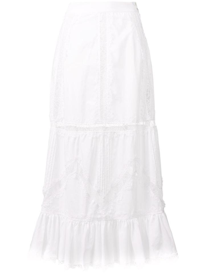Wandering Embroidered Lace Layered Skirt - White