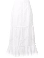 Wandering Embroidered Lace Layered Skirt - White