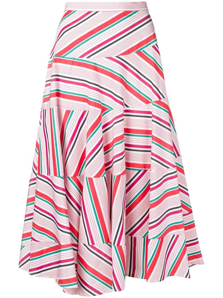 Isa Arfen Striped Midi Skirt - White