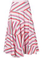 Isa Arfen Striped Midi Skirt - White