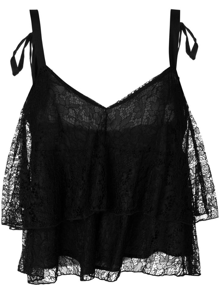 Dondup Lace Peplum Blouse - Black
