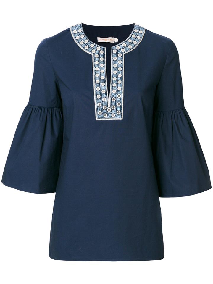 Tory Burch Ariana Tunic Blouse - Blue