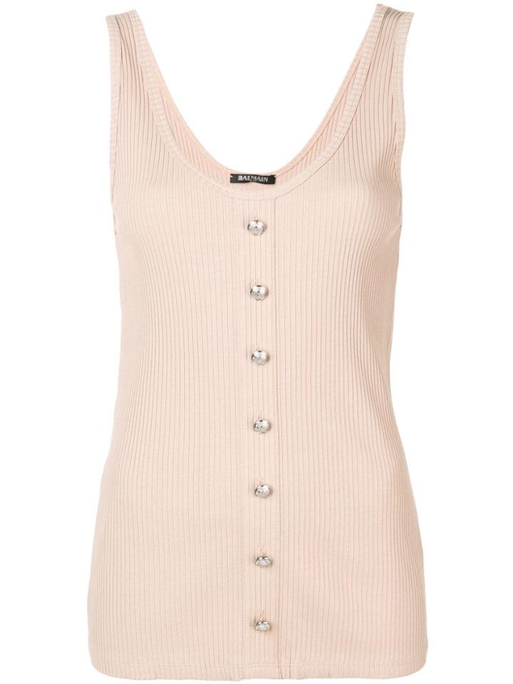 Balmain Buttoned Tank Top - Neutrals