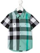 Burberry Kids Checked Shirt, Toddler Boy's, Size: 4 Yrs, Green