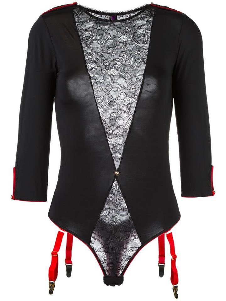 Maison Close Contrast Strap Body, Women's, Size: Medium, Black, Polyamide/spandex/elastane