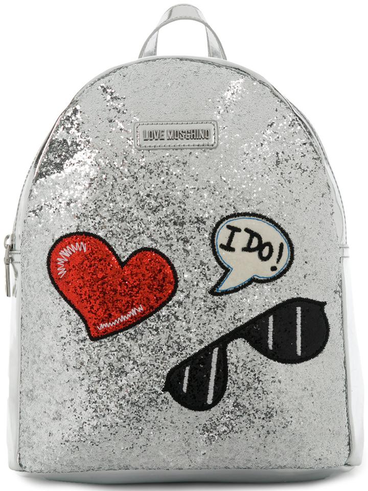 Love Moschino Glitter Logo Backpack - Metallic