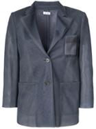 Thom Browne Layered Single Breasted Sack Jacket In Nylon Tulle - Grey