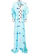 Natasha Zinko Mixed Print Maxi Dress - Blue