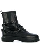Baldinini Studded Stap Boots - Black