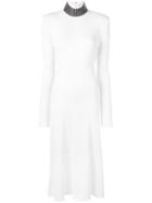 Christopher Kane Ribbed Jersey Crystal Dress - White