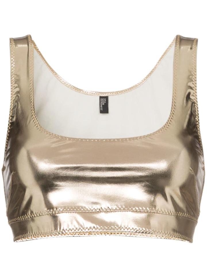Lisa Marie Fernandez Zani Metallic Crop Top