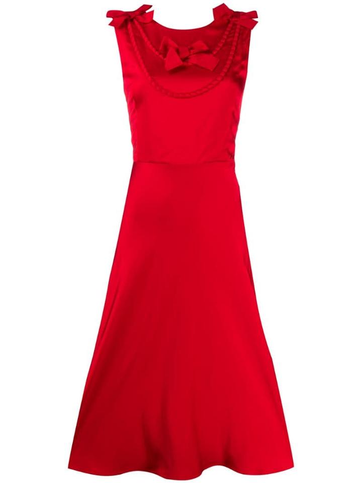 Boutique Moschino V-back Midi Dress - Red