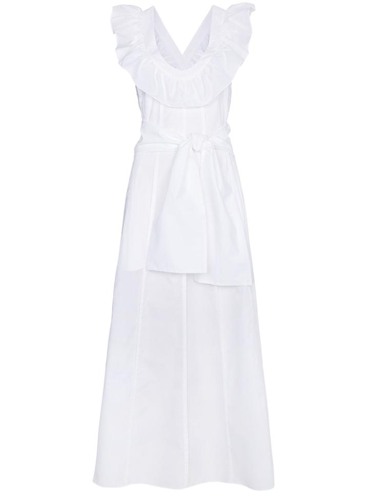 Three Graces Josephine Dress With Waist Tie - White