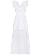 Three Graces Josephine Dress With Waist Tie - White