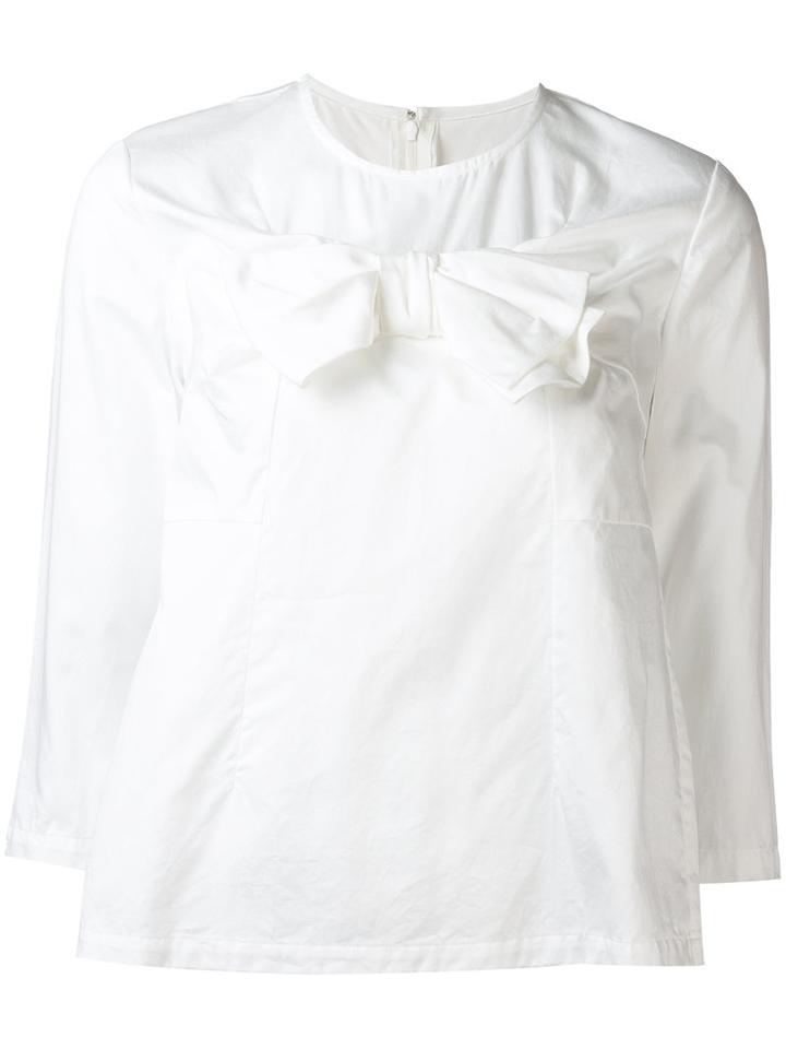 Comme Des Garçons Comme Des Garçons - Ribbon Centre Blouse - Women - Cotton - S, White, Cotton