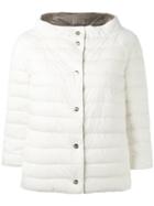 Herno Reversible Puffer Jacket, Women's, Size: 40, White, Feather Down/polyamide/polyurethane