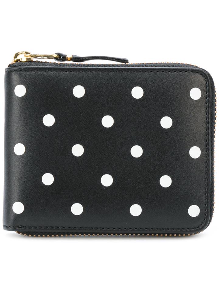 Comme Des Garçons Wallet Polka Dot Printed Wallet - Black