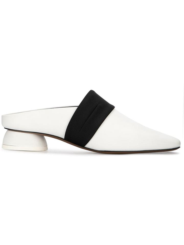 Neous Zygo Sculptural Heel Mules - White