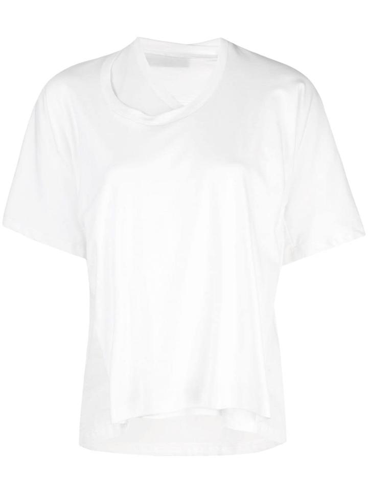 Proenza Schouler S/s Double Neck Top-tumbled Jersey - White