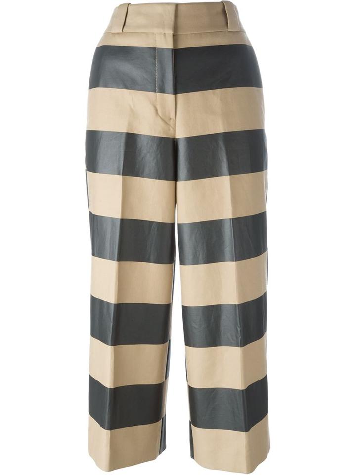 Alexander Wang Striped Cropped Trousers, Women's, Size: 0, Nude/neutrals, Cotton